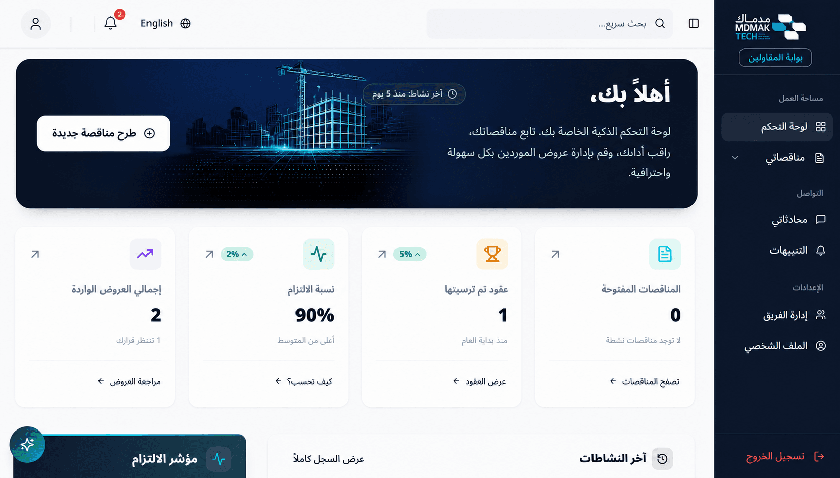 Contractor Dashboard — Mdmak Tech